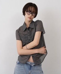 Mini Check Shirring Shirt / ミニチェックシャーリングシャツ