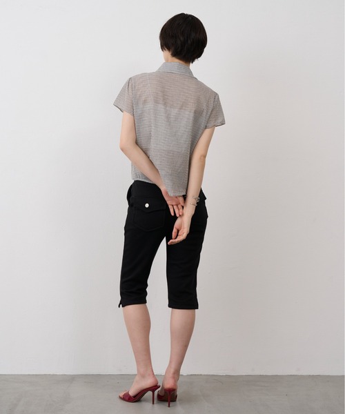 NUJOH(ヌゾ)の「Mini Check Shirring Shirt / ミニチェックシャーリングシャツ(シャツ/ブラウス・レディース・ブルー/ブラック/アイボリー・FREE)」の13枚目の写真