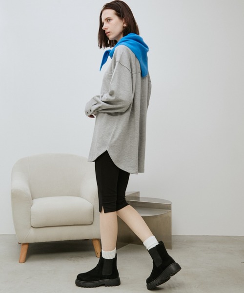 Auntie Rosa Holiday（アンティローザホリデー）の「裏毛オーバーサイズシャツ（シャツ/ブラウス・レディース・チャコールグレー/アイボリー・FREE）」の19枚目の写真