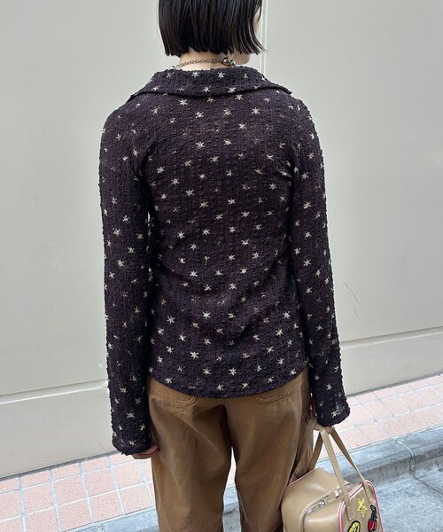 CIAOPANIC(チャオパニック)の「ぽこぽこポップコーンスキッパーシャツ(シャツ/ブラウス・レディース・ブラウン系その他/ブラック系その他/ブラウン/イエロー/グリーン/ブルー/ブラック/ベージュ/レッド/ブラウン系その他2/ブラック系その他2・ONE SIZE)」の12枚目の写真