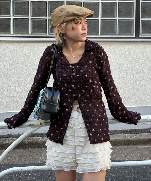 CIAOPANIC(チャオパニック)の「ぽこぽこポップコーンスキッパーシャツ(シャツ/ブラウス・レディース・ブラウン系その他/ブラック系その他/ブラウン/イエロー/グリーン/ブルー/ブラック/ベージュ/レッド/ブラウン系その他2/ブラック系その他2・ONE SIZE)」の16枚目の写真