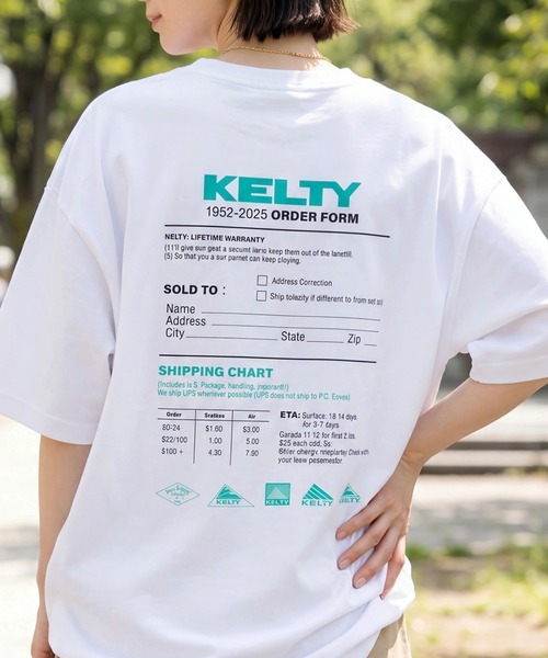 KELTY(ケルティ)の「【KELTY】≪別注≫Back Print vintage archive classical LOGO crewneck Tee Colorful Print(Tシャツ/カットソー・レディース・ホワイト/ブラック/グレー/ピンク・S/L/XS/M)」の2枚目の写真