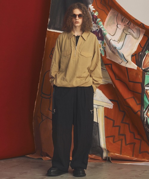 MAISON SPECIAL(メゾンスペシャル)の「《UNISEX》Fibrillated Nylon Prime-Wide Belted Garden Pants/フィブリルナイロンプライムワイドベルテッドガーデンパンツ【MAISON SPECIAL/メゾンスペシャル】(その他パンツ・メンズ・ブラック/グレイッシュベージュ/ターコイズブルー・2/1/0)」の8枚目の写真