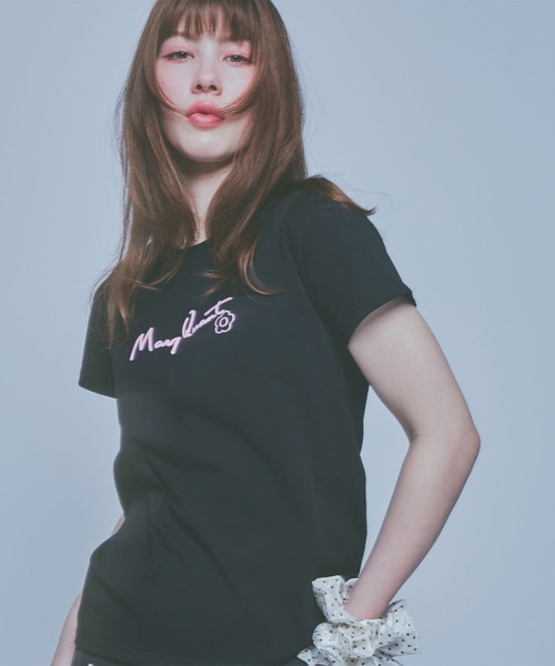 MARY QUANT(マリークワント)の「チェーンステッチ Tシャツ(Tシャツ/カットソー・レディース・ブルー/ピンク/ホワイト/ブラック・M)」の22枚目の写真