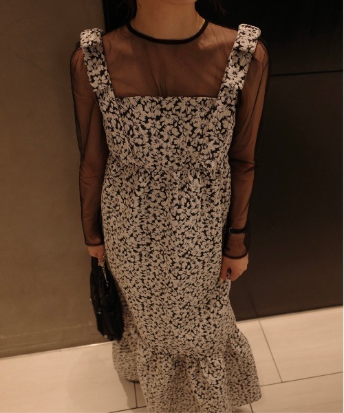 LE'RURE（リルアー）の「Jacquard ribbon tiered onepiece（ワンピース・レディース・ブラウン/ブラック・TALL/MEDIUM/SMALL）」の8枚目の写真