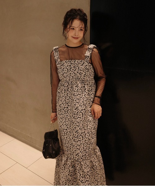 LE'RURE（リルアー）の「Jacquard ribbon tiered onepiece（ワンピース・レディース・ブラウン/ブラック・TALL/MEDIUM/SMALL）」の10枚目の写真