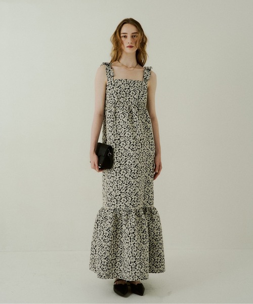 LE'RURE（リルアー）の「Jacquard ribbon tiered onepiece（ワンピース・レディース・ブラウン/ブラック・TALL/MEDIUM/SMALL）」の14枚目の写真