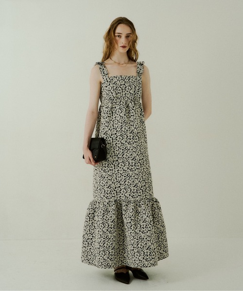LE'RURE（リルアー）の「Jacquard ribbon tiered onepiece（ワンピース・レディース・ブラウン/ブラック・TALL/MEDIUM/SMALL）」の16枚目の写真