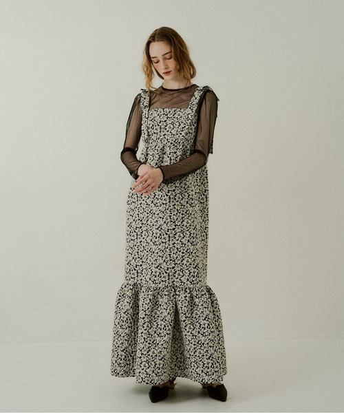 LE'RURE（リルアー）の「Jacquard ribbon tiered onepiece（ワンピース・レディース・ブラウン/ブラック・TALL/MEDIUM/SMALL）」の18枚目の写真