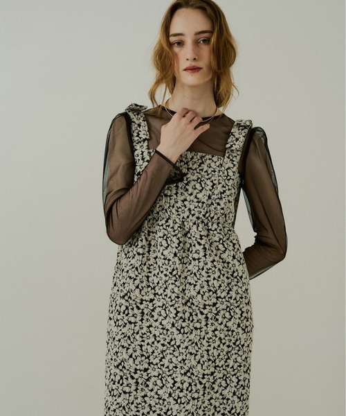 LE'RURE（リルアー）の「Jacquard ribbon tiered onepiece（ワンピース・レディース・ブラウン/ブラック・TALL/MEDIUM/SMALL）」の19枚目の写真