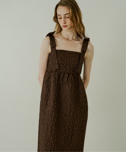 LE'RURE（リルアー）の「Jacquard ribbon tiered onepiece（ワンピース・レディース・ブラウン/ブラック・TALL/MEDIUM/SMALL）」の20枚目の写真