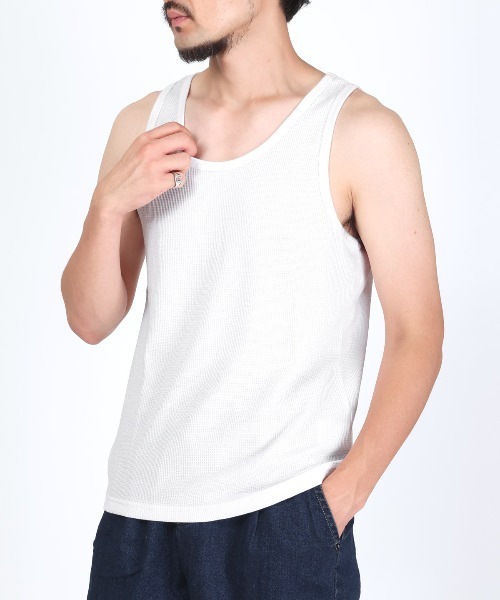 LUXSTYLE(ラグスタイル)の「サーマルタンクトップ(タンクトップ・メンズ・ピンク/グレー/ホワイト・M/XL)」の1枚目の写真