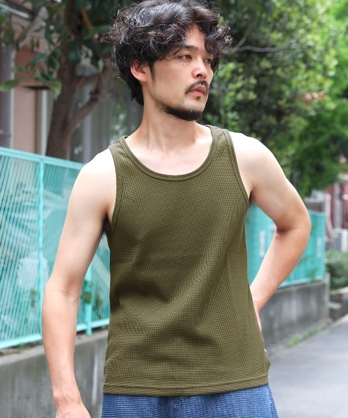 LUXSTYLE(ラグスタイル)の「サーマルタンクトップ(タンクトップ・メンズ・ピンク/グレー/ホワイト・M/XL)」の5枚目の写真