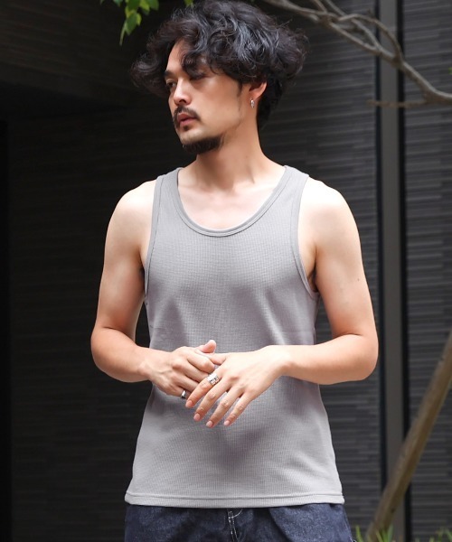 LUXSTYLE(ラグスタイル)の「サーマルタンクトップ(タンクトップ・メンズ・ピンク/グレー/ホワイト・M/XL)」の7枚目の写真