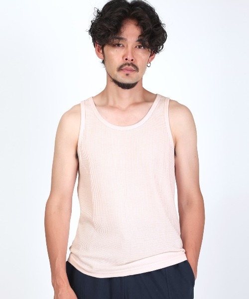 LUXSTYLE(ラグスタイル)の「サーマルタンクトップ(タンクトップ・メンズ・ピンク/グレー/ホワイト・M/XL)」の15枚目の写真