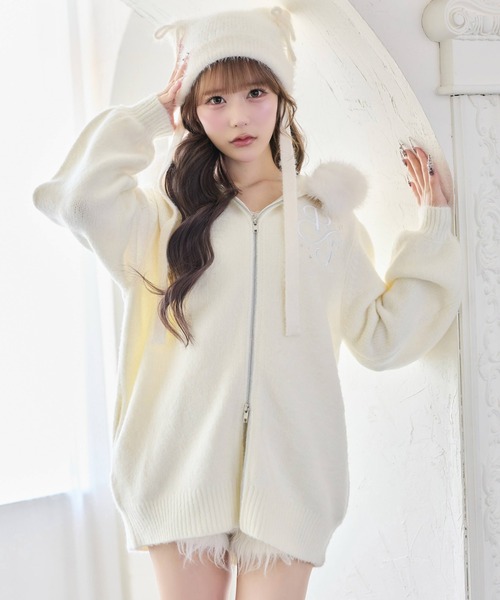 choker rib knit cardigan（チョーカーリブニットカーディガン