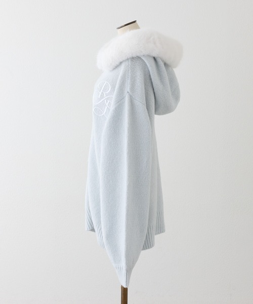 one after another NICE CLAUP(ワンアフターアナザーナイスクラップ)の「【Premium order】マシュマロフェイクファーパーカー(ニット/セーター・レディース・ブラック/ブラウン/オフホワイト/サックスブルー/ピンク/グレー・FREE)」の15枚目の写真