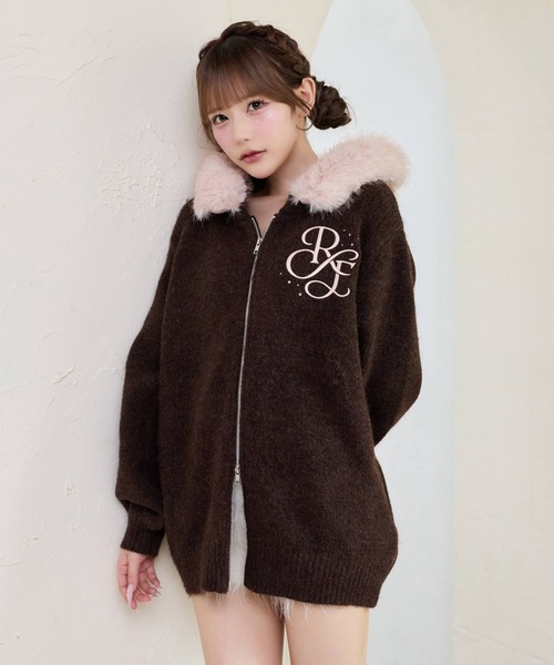 one after another NICE CLAUP(ワンアフターアナザーナイスクラップ)の「【Premium order】マシュマロフェイクファーパーカー(ニット/セーター・レディース・ブラック/ブラウン/オフホワイト/サックスブルー/ピンク/グレー・FREE)」の18枚目の写真