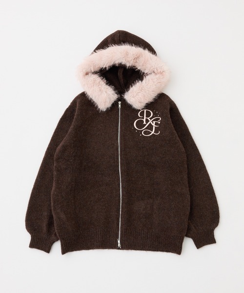 one after another NICE CLAUP(ワンアフターアナザーナイスクラップ)の「【Premium order】マシュマロフェイクファーパーカー(ニット/セーター・レディース・ブラック/ブラウン/オフホワイト/サックスブルー/ピンク/グレー・FREE)」の21枚目の写真