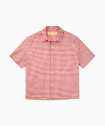 Surf Girl Check S/S Shirt_Pink