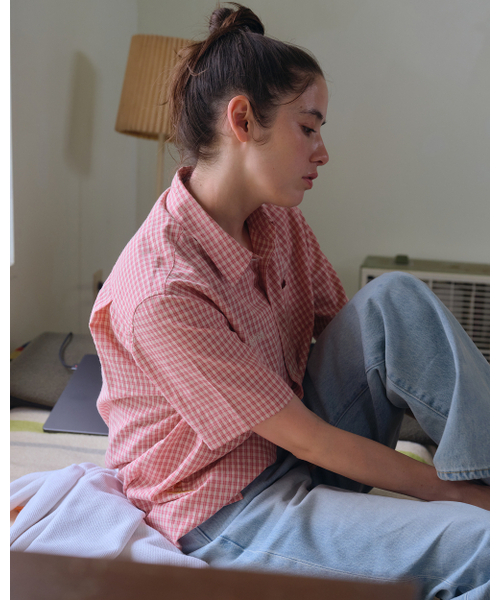 HELLO SUNRISE(ハローサンライズ)の「Surf Girl Check S/S Shirt_Pink(シャツ/ブラウス・レディース・PINK・SMALL/MEDIUM/LARGE)」の3枚目の写真