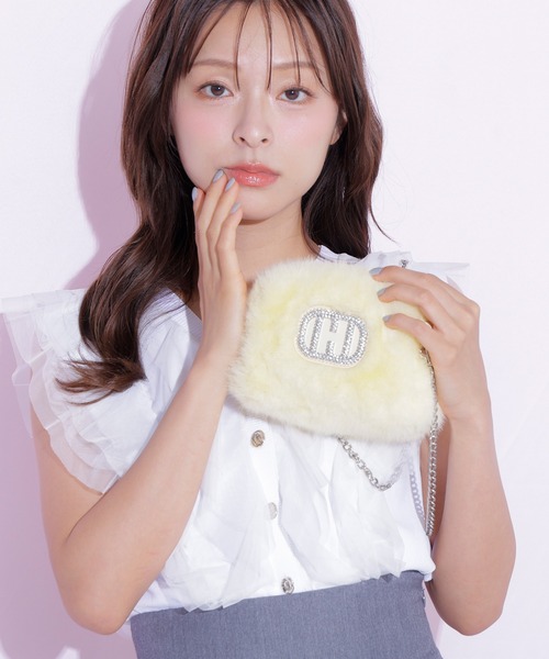 JILL by JILL STUART（ジルバイジルスチュアート）の「Wink J フェイクファーポシェット（ショルダーバッグ・レディース・ホワイト/イエロー/モカ/ピンク/ベージュ系その他・FREE）」の20枚目の写真