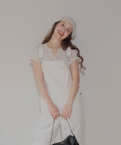 JUMELLE(ジュメロ)の「VネックボタンTシャツ(Tシャツ/カットソー・レディース・ピンク/ブルー/アイボリー・FREE)」の12枚目の写真