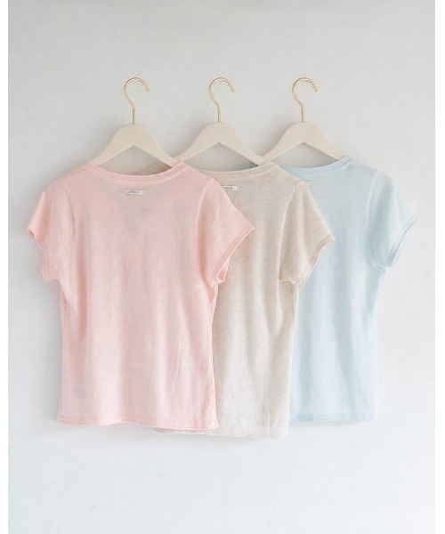 JUMELLE(ジュメロ)の「VネックボタンTシャツ(Tシャツ/カットソー・レディース・ピンク/ブルー/アイボリー・FREE)」の19枚目の写真