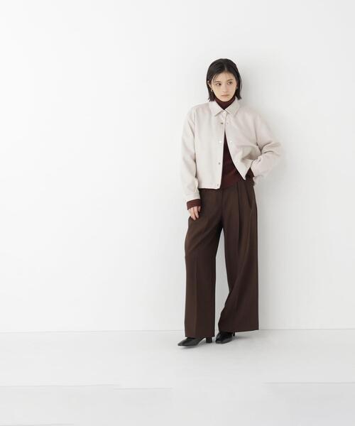 NATURAL BEAUTY BASIC（ナチュラルビューティーベーシック）の「ステンカラーブルゾン（ブルゾン・レディース・ブラウン/グレー/オフホワイト・FREE）」の5枚目の写真