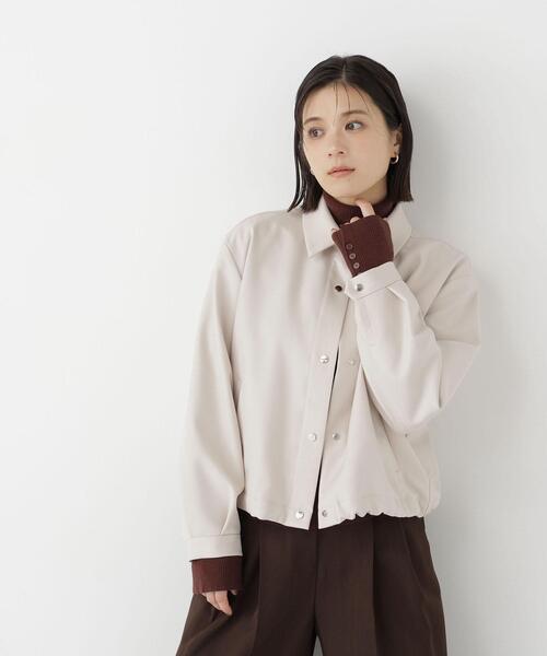 NATURAL BEAUTY BASIC（ナチュラルビューティーベーシック）の「ステンカラーブルゾン（ブルゾン・レディース・ブラウン/グレー/オフホワイト・FREE）」の6枚目の写真