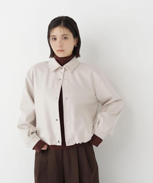 NATURAL BEAUTY BASIC（ナチュラルビューティーベーシック）の「ステンカラーブルゾン（ブルゾン・レディース・ブラウン/グレー/オフホワイト・FREE）」の8枚目の写真