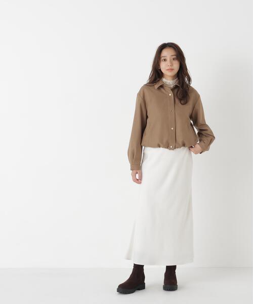 NATURAL BEAUTY BASIC（ナチュラルビューティーベーシック）の「ステンカラーブルゾン（ブルゾン・レディース・ブラウン/グレー/オフホワイト・FREE）」の22枚目の写真