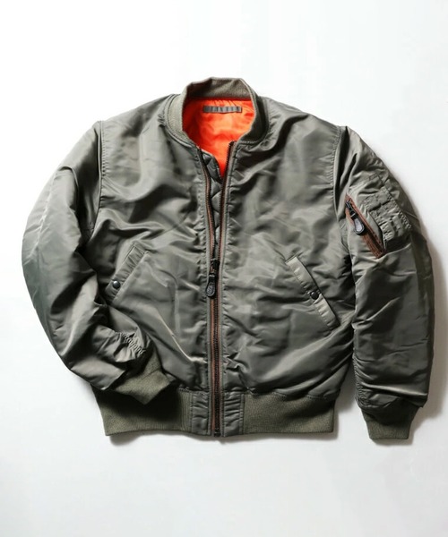 HOUSTON(ヒューストン)の「HOUSTON ヒューストン MA-1 FLIGHT JACKET / MA-1 フライトジャケット 中綿入り(MA-1・メンズ・ブラック/ネイビー/セージグリーン・M/L/XL)」の4枚目の写真