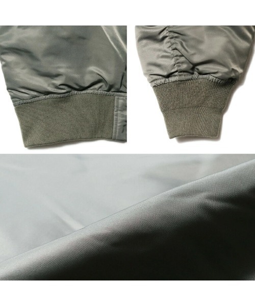 HOUSTON(ヒューストン)の「HOUSTON ヒューストン MA-1 FLIGHT JACKET / MA-1 フライトジャケット 中綿入り(MA-1・メンズ・ブラック/ネイビー/セージグリーン・M/L/XL)」の8枚目の写真