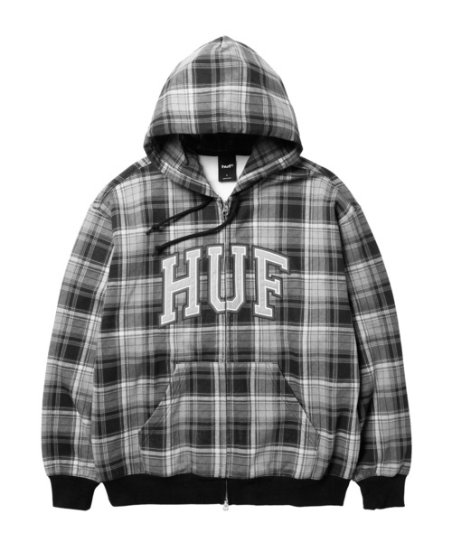 HUF（ハフ）の「ARCH PLAID FULL ZIP HEAVYWEIGHT HOODIE（パーカー・メンズ・ブラック/グリーン系その他・XL/L/M/S/XXL）」の9枚目の写真
