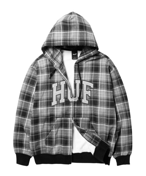 HUF（ハフ）の「ARCH PLAID FULL ZIP HEAVYWEIGHT HOODIE（パーカー・メンズ・ブラック/グリーン系その他・XL/L/M/S/XXL）」の10枚目の写真
