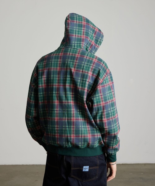 HUF（ハフ）の「ARCH PLAID FULL ZIP HEAVYWEIGHT HOODIE（パーカー・メンズ・ブラック/グリーン系その他・XL/L/M/S/XXL）」の3枚目の写真