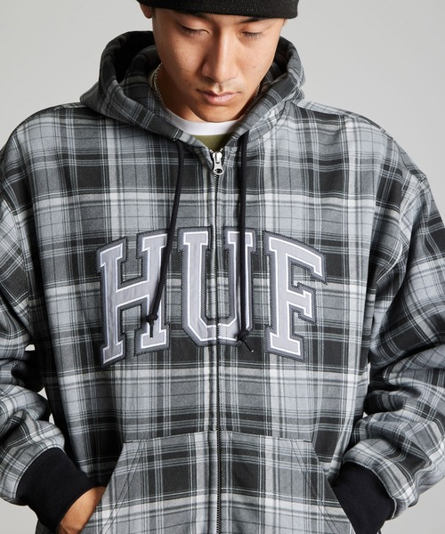 HUF（ハフ）の「ARCH PLAID FULL ZIP HEAVYWEIGHT HOODIE（パーカー・メンズ・ブラック/グリーン系その他・XL/L/M/S/XXL）」の15枚目の写真