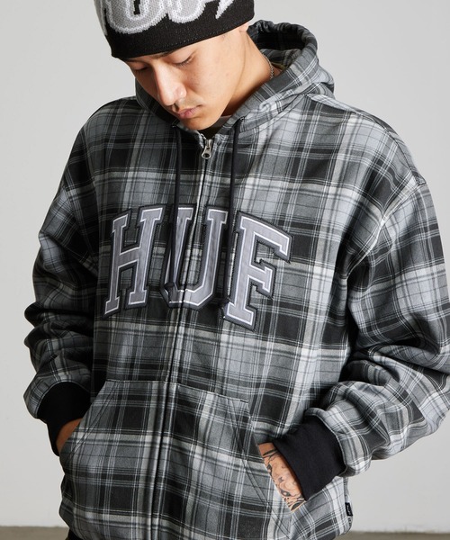 HUF（ハフ）の「ARCH PLAID FULL ZIP HEAVYWEIGHT HOODIE（パーカー・メンズ・ブラック/グリーン系その他・XL/L/M/S/XXL）」の16枚目の写真