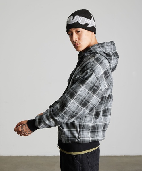 HUF（ハフ）の「ARCH PLAID FULL ZIP HEAVYWEIGHT HOODIE（パーカー・メンズ・ブラック/グリーン系その他・XL/L/M/S/XXL）」の17枚目の写真