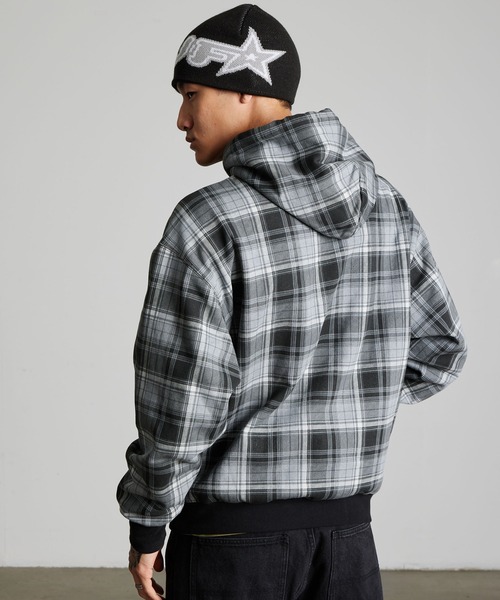 HUF（ハフ）の「ARCH PLAID FULL ZIP HEAVYWEIGHT HOODIE（パーカー・メンズ・ブラック/グリーン系その他・XL/L/M/S/XXL）」の18枚目の写真