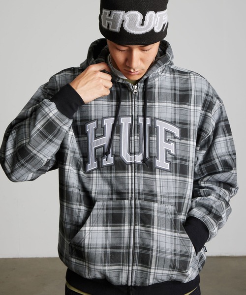 HUF（ハフ）の「ARCH PLAID FULL ZIP HEAVYWEIGHT HOODIE（パーカー・メンズ・ブラック/グリーン系その他・XL/L/M/S/XXL）」の19枚目の写真