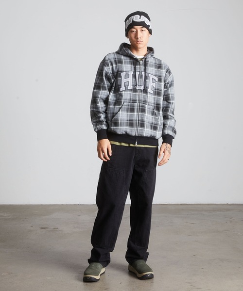 HUF（ハフ）の「ARCH PLAID FULL ZIP HEAVYWEIGHT HOODIE（パーカー・メンズ・ブラック/グリーン系その他・XL/L/M/S/XXL）」の20枚目の写真