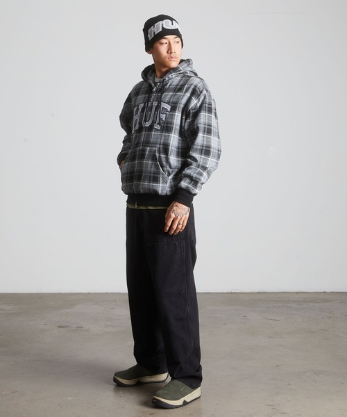 HUF（ハフ）の「ARCH PLAID FULL ZIP HEAVYWEIGHT HOODIE（パーカー・メンズ・ブラック/グリーン系その他・XL/L/M/S/XXL）」の21枚目の写真