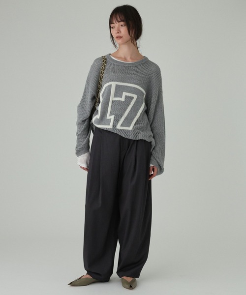 BABYLONE(バビロン)の「【athletic wear MASON】<別注>ナンバリングニット(ニット/セーター・レディース・ネイビー/グレー・フリー)」の6枚目の写真