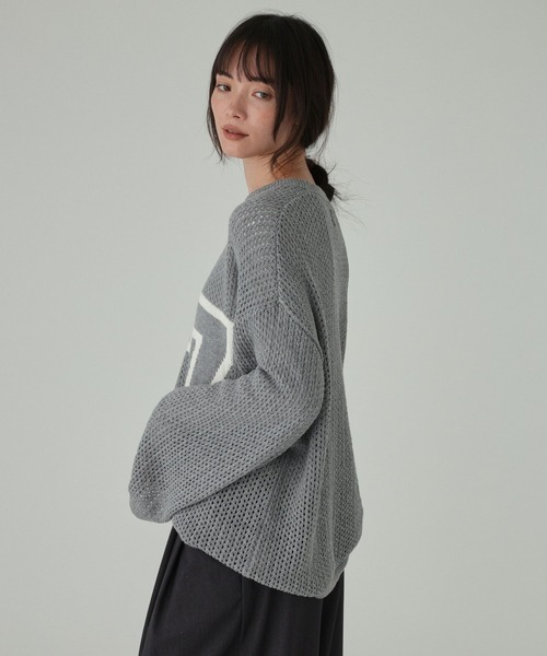 BABYLONE(バビロン)の「【athletic wear MASON】<別注>ナンバリングニット(ニット/セーター・レディース・ネイビー/グレー・フリー)」の4枚目の写真