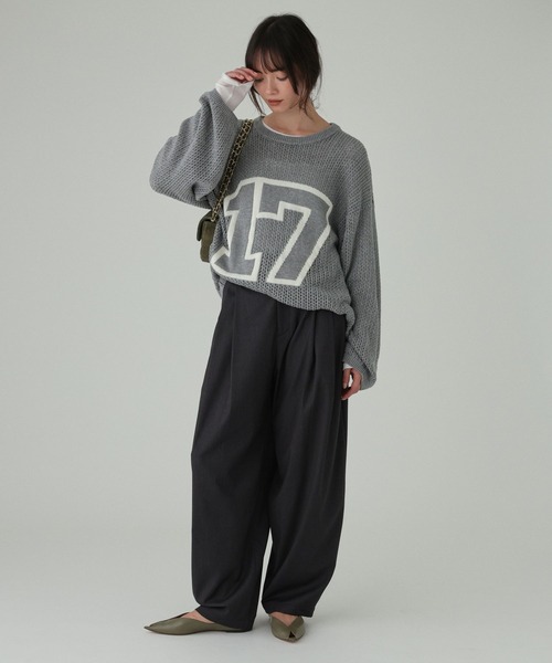 BABYLONE(バビロン)の「【athletic wear MASON】<別注>ナンバリングニット(ニット/セーター・レディース・ネイビー/グレー・フリー)」の7枚目の写真