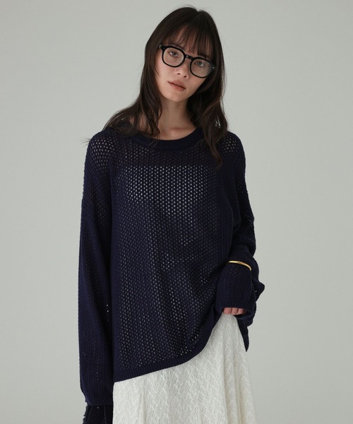 BABYLONE(バビロン)の「【athletic wear MASON】<別注>ナンバリングニット(ニット/セーター・レディース・ネイビー/グレー・フリー)」の10枚目の写真