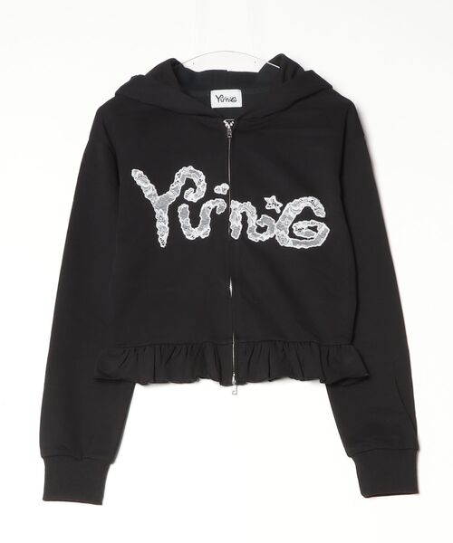 younger song（ヤンガーソング）の「Lace wappen zip hoodie ｡ｼyung｡ｽ（パーカー・メンズ・Black/グレー・MEDIUM/SMALL）」の2枚目の写真