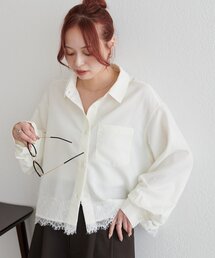 【WEB限定】裾レースポケットシャツ